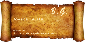 Bovics Gyula névjegykártya